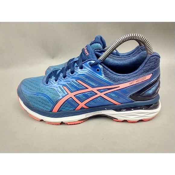 Asics Shoes Womens 8 GT-2000 5 Running Sneakers Blue Pink Shoes T757N - Picture 3 of 12
